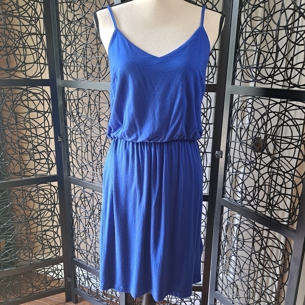 Gap Size Small Cobalt Blue Spaghetti Strap Dress Elastic Waist